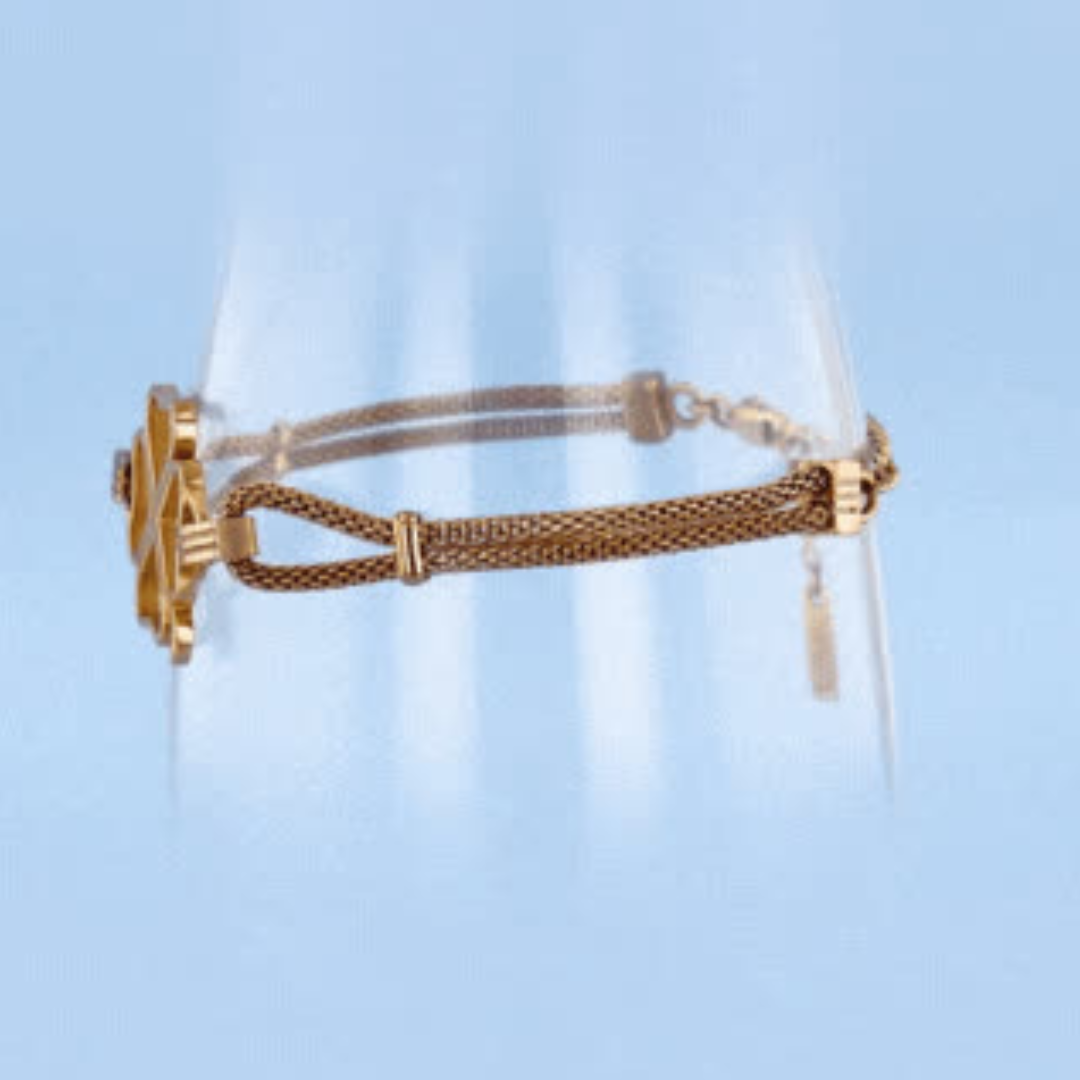 trefle or rose chaine bijou 3d